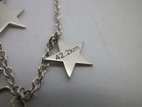 Sterling Silver LADY MARATHON RUNNER Bracelet, with stars for 5, 10, 21 and 42.2km. SPECIAL