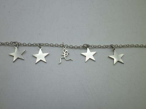 Sterling Silver LADY MARATHON RUNNER Bracelet, with stars for 5, 10, 21 and 42.2km. SPECIAL
