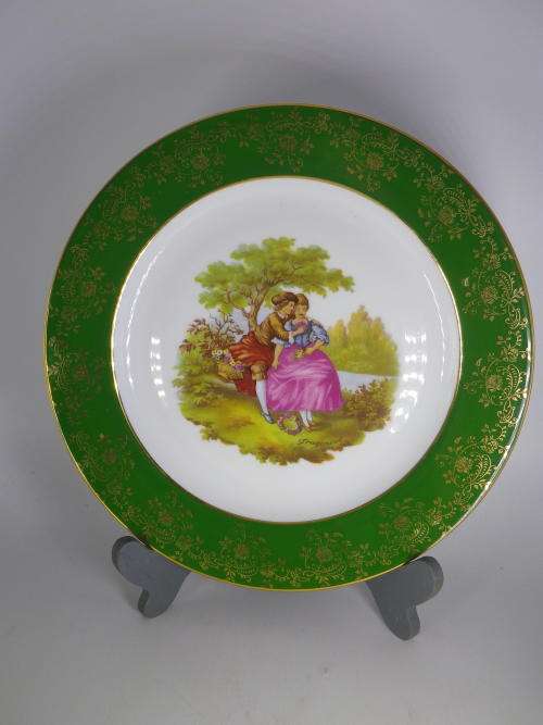 LIMOGES, France Display plate. Fragonard Courting couple
