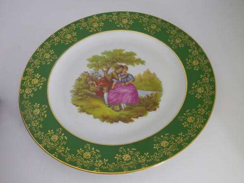 LIMOGES, France Display plate. Fragonard Courting couple
