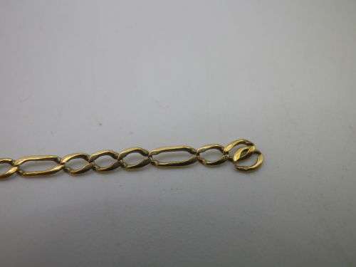 9ct yellow gold fancy link bracelet.  19.5 cm long  Approx 1 grms