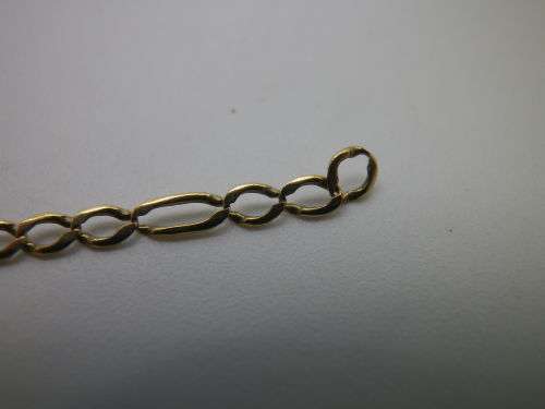 9ct yellow gold fancy link bracelet.  19.5 cm long  Approx 1 grms