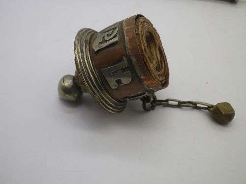 Vintage Tibetan Buddhist Hand Held Spinning Prayer Wheel Original Prayer Scroll. Wood metal & copper