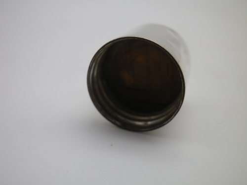 Antique Cobalt Blue Scent perfume bottle. Hallmarked silver lid, B/ham 1892 Hilliard & Thomason 7cm.