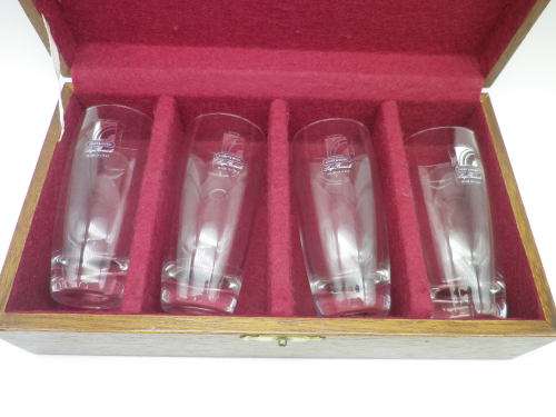 Four Quality Luigi Bormiolli ITALY `Light and Music` Mystery boxed glasses. 9cm tall