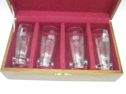 Four Quality Luigi Bormiolli ITALY `Light and Music` Mystery boxed glasses. 9cm tall
