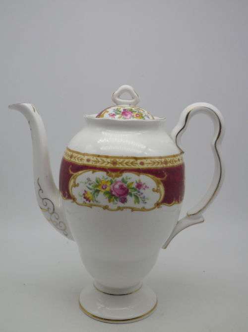 VINTAGE ROYAL ALBERT `LADY HAMILTON` BONE CHINA COFFEE OR CHOCOLATE POT Rg No: 832394