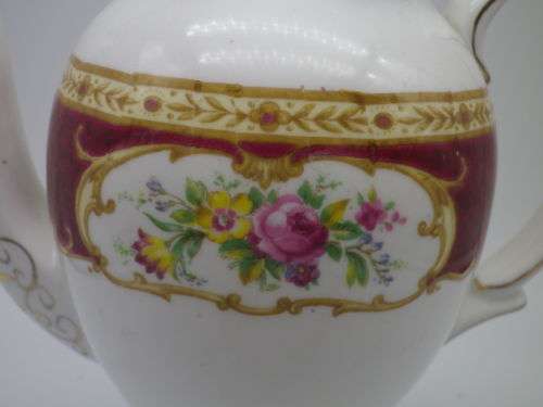 VINTAGE ROYAL ALBERT `LADY HAMILTON` BONE CHINA COFFEE OR CHOCOLATE POT Rg No: 832394
