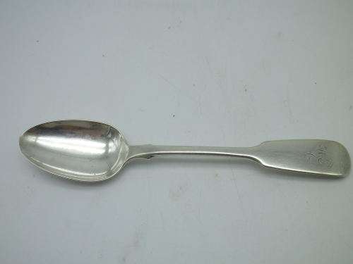Three GEORGE II Hallmarked Sterling Silver Fiddleback Spoons. LONDON 1758 William Eaton. 14cm 66g
