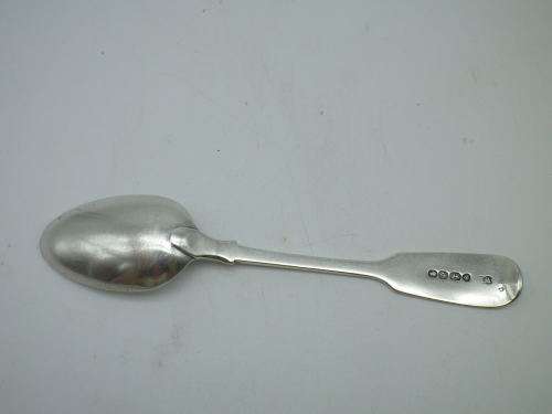 Three GEORGE II Hallmarked Sterling Silver Fiddleback Spoons. LONDON 1758 William Eaton. 14cm 66g