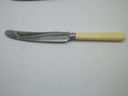 Quality Bone (or faux?) handled Vintage Knives. Sheffield. Includes large bread knife.