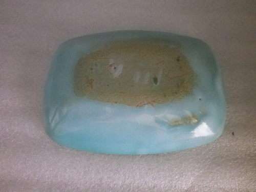 EARLY LINNWARE SMALL RECTANGULAR  SHALLOW BOWL-PALE BLUE GLAZE ICONIC SA Pottery.15X11X3CM