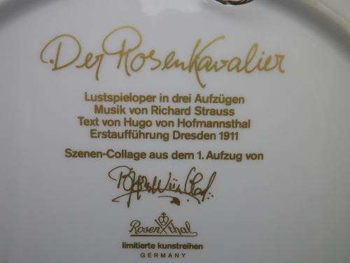 Huge BJORN WIINBLAD Rosenthal Germany Ltd Edition Porcelain Display plate DER ROSENKAVALIER ACTI