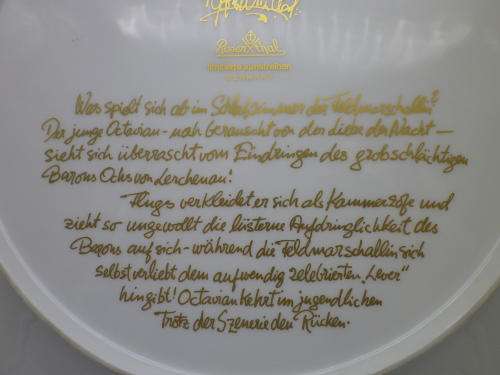 Huge BJORN WIINBLAD Rosenthal Germany Ltd Edition Porcelain Display plate DER ROSENKAVALIER ACTI