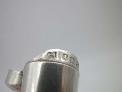 Antique STERLING SILVER Small Chatelaine cheroot or cigar case. Birmingham, 1902 5 cm