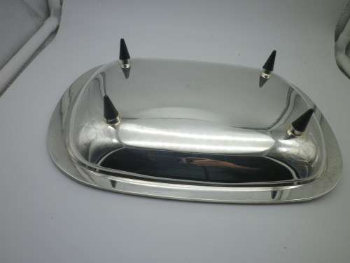 ART DECO EPNS lidded serving dish on four removable feet. ANGORA, ENGLAND