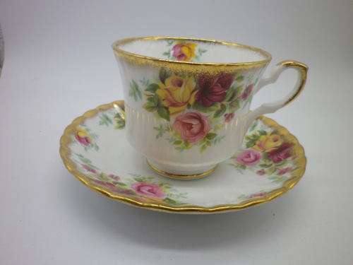 Vintage Royal Stafford Bone China Gillded Duo. `Bouquet` Pattern Excellent Condition