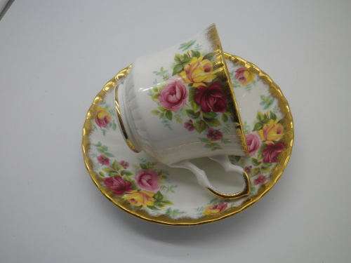 Vintage Royal Stafford Bone China Gillded Duo. `Bouquet` Pattern Excellent Condition