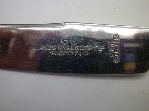 Vintage Bone (or faux?) handled butter knives. James Ryalls & Co Ltd, Sheffield, England. Boxed