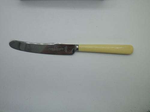 Vintage Bone (or faux?) handled butter knives. James Ryalls & Co Ltd, Sheffield, England. Boxed