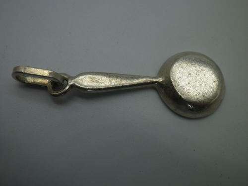 Egg in a frying pan designer Sterling silver & enamel pendant on Italian silver chain