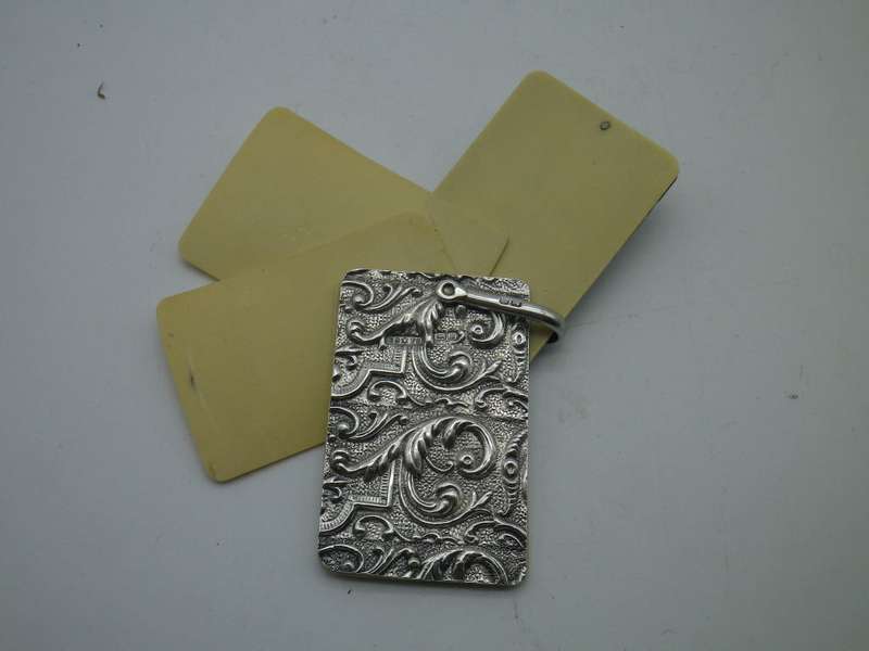 RARE Antique Chatelaine Hallmarked Silver & Ivory Dance Card. Chester, 1902, CS* SF