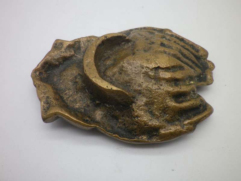 Heavy cast Bronze or Brass soap dish- receiving hands