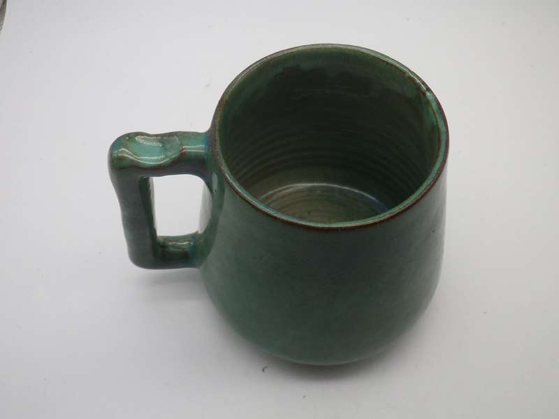 GLOBE Pottery South Africa Green Glaze Tankard.