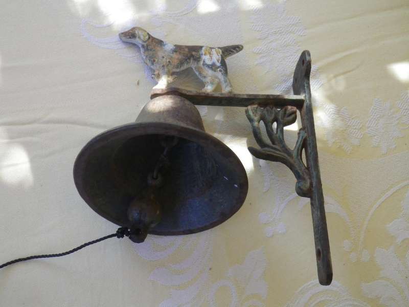 Antique Cast Iron Shop Bell with Beagle Decoration