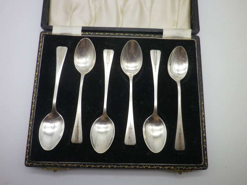 ART DECO Hallmarked Silver Coffee Spoons.  Birmingham, 1940 William Suckling Ltd 9.5cm 51 g