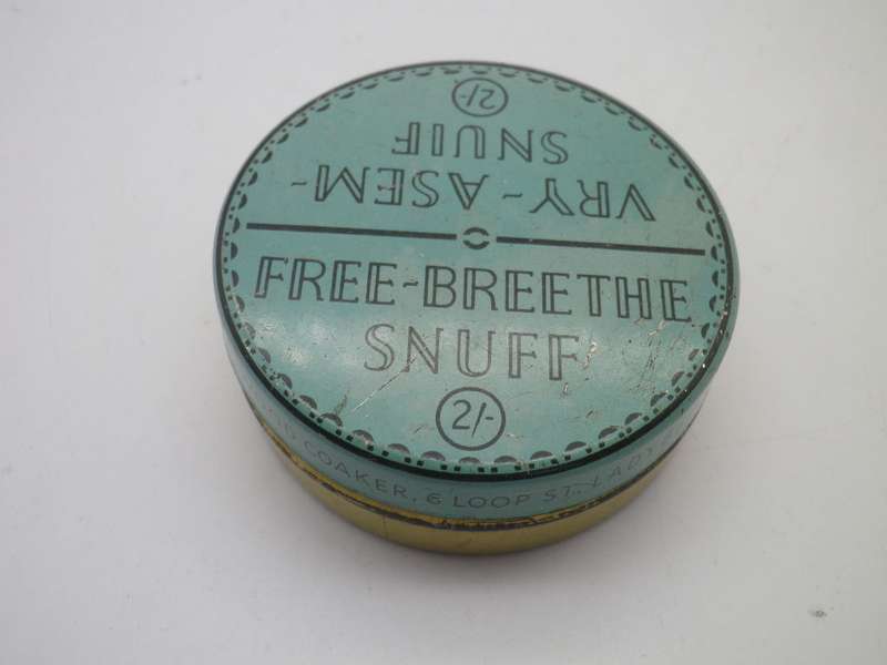 Vintage Free-Breethe Round Snuff Tin