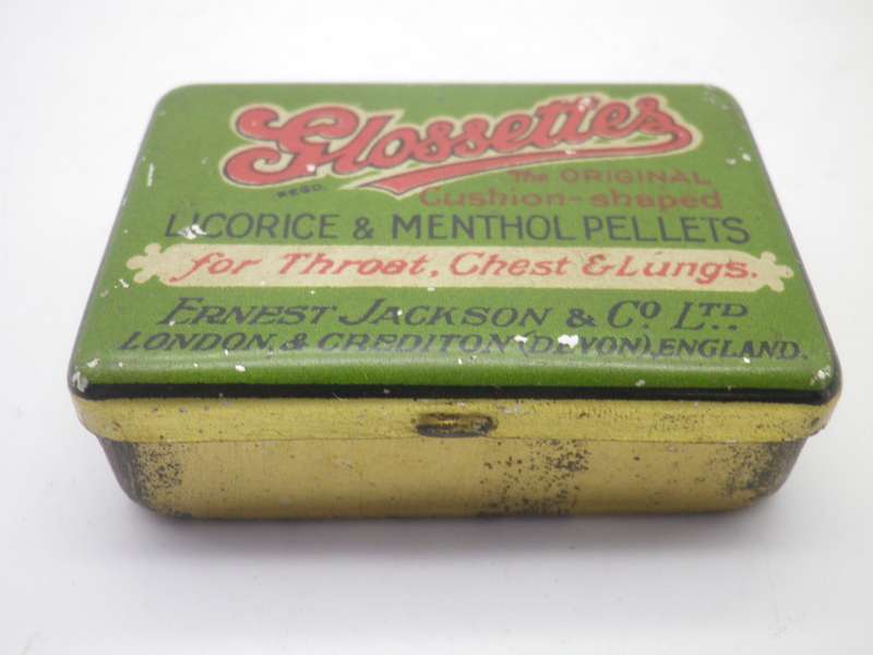 Vintage Glossettes Licorice and Menthol Pelletts Tin