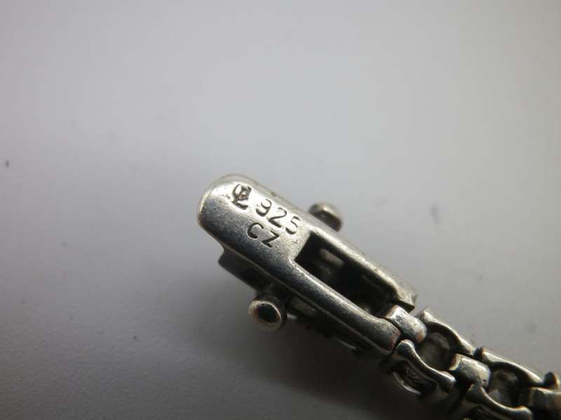 925 Sterling Silver Tennis Bracelet Set with Round Brilliant Cut Cubic Zirconias secure double clasp