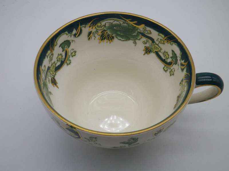 Vintage Mason's Ironstone Chartreuse England over sized cup and saucer duo