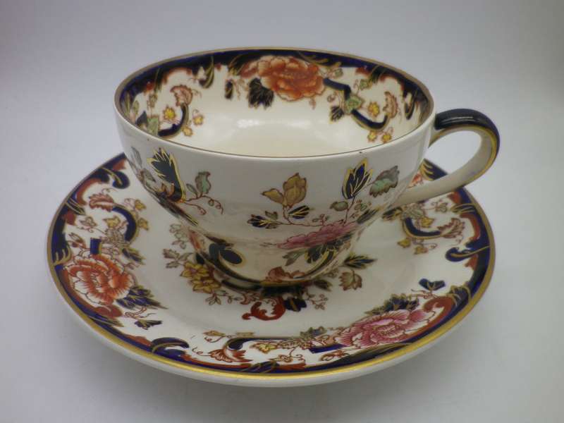 Vintage Mason's Ironstone Mandalay England over sized duo cup and saucer.