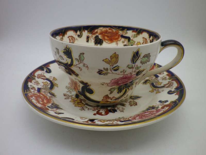 Vintage Mason's Ironstone Mandalay England over sized duo cup and saucer.