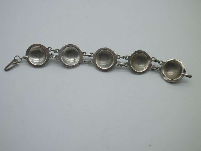 Vintage Sterling silver & Turquoise Bracelet. 18cm 27grms