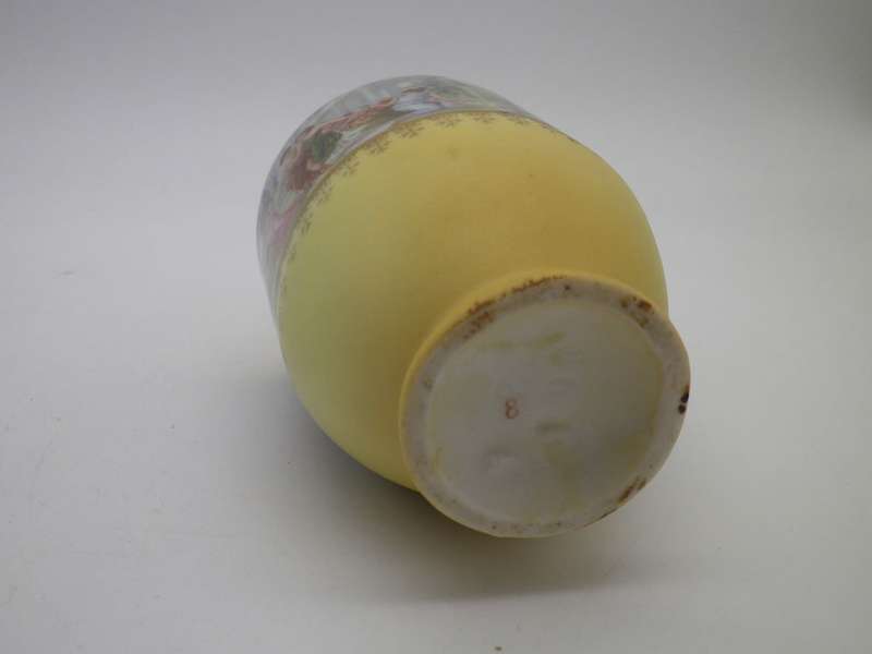 Antique Victorian porcelain vase with Hallmarked Silver rim. London 1910