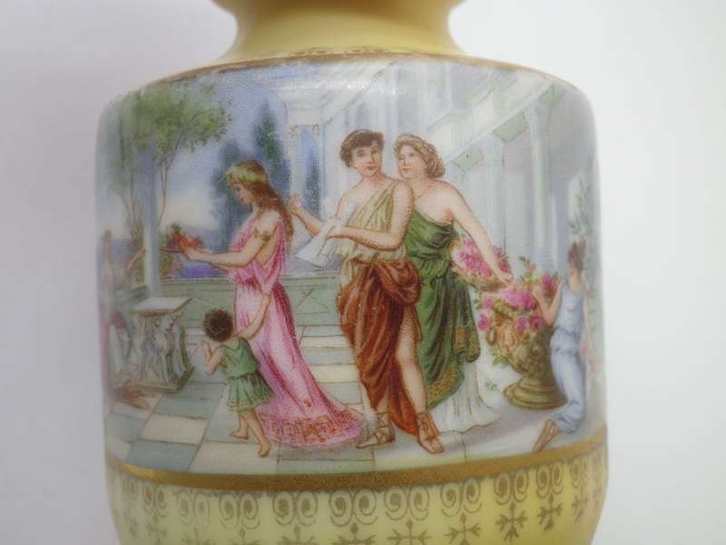 Antique Victorian porcelain vase with Hallmarked Silver rim. London 1910