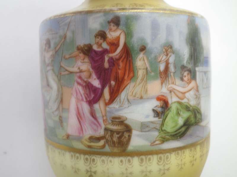 Antique Victorian porcelain vase with Hallmarked Silver rim. London 1910