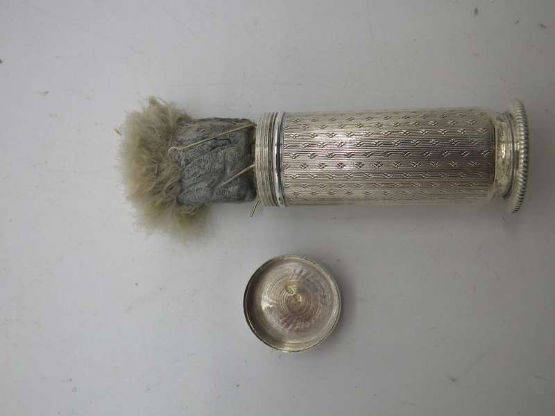 RARE Art Deco Hallmarked Sterling Silver Travelling Telescopic Powder Puff!!! George Stockwell
