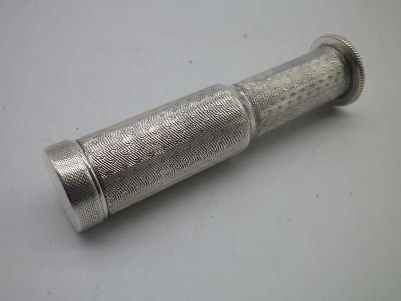RARE Art Deco Hallmarked Sterling Silver Travelling Telescopic Powder Puff!!! George Stockwell
