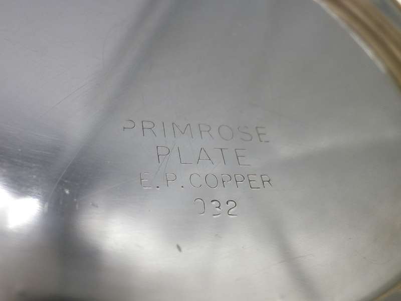 Vintage Silver plate on Copper wine bottle holder with pierced detail. Primrose Plate, England