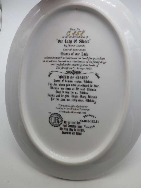 OUR LADY OF SILENCE  DISPLAY PLATE. VISIONS OF MARY series. Hector Garrido BRADFORD EXCHANGE