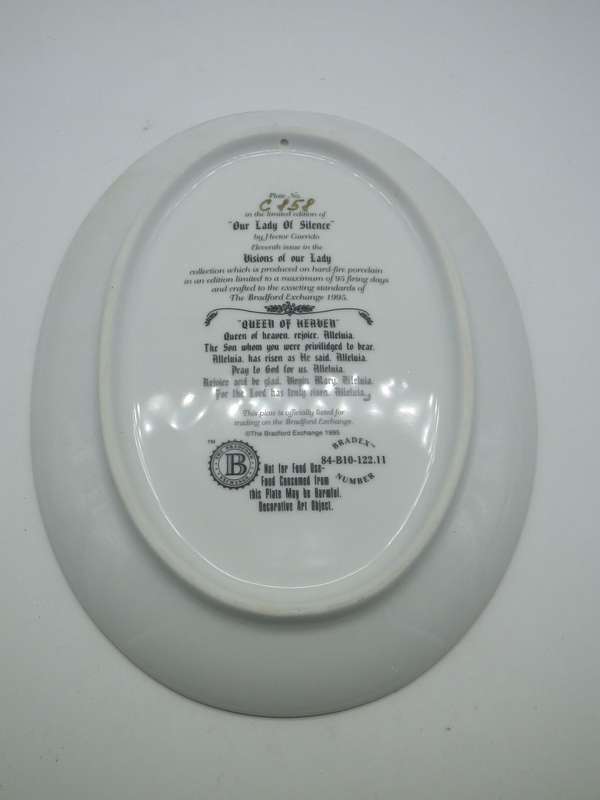 OUR LADY OF SILENCE  DISPLAY PLATE. VISIONS OF MARY series. Hector Garrido BRADFORD EXCHANGE