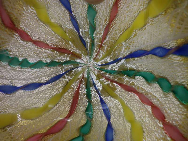 Mid Century Italian Latticino & Gold Art Glass Small bowl. 11 x 5cm BEAUTIFUL!!