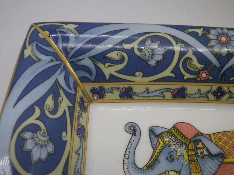 Wedgwood & Co BLUE ELEPHANT rectangular Platter Dish. 16x 20cm RARE!