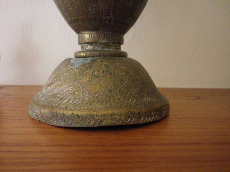 Pair LARGE ANTIQUE early 20 century ANGLO INDIAN BRASS COBRA VASES. DRAMATIC. 37cm tall