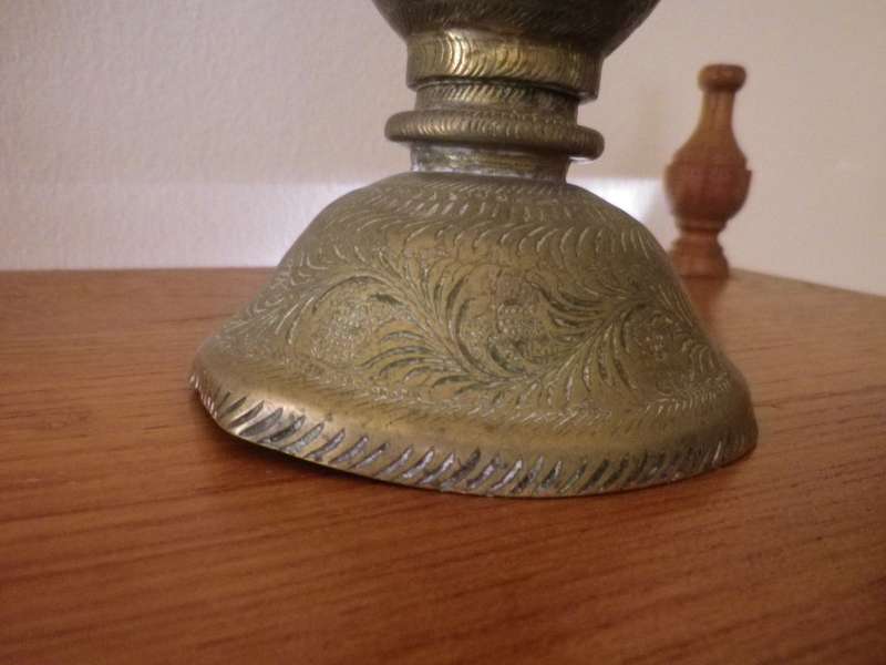 Pair LARGE ANTIQUE early 20 century ANGLO INDIAN BRASS COBRA VASES. DRAMATIC. 37cm tall