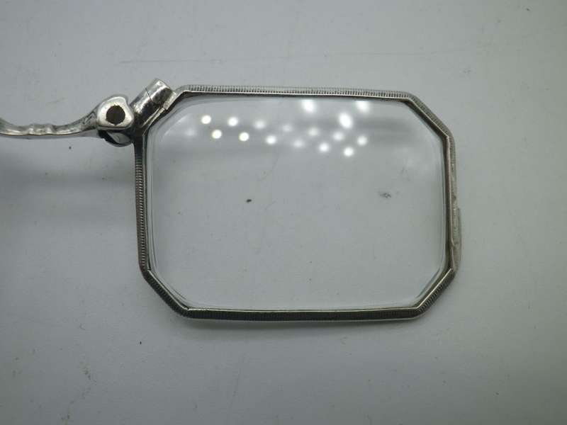 Victorian Silver, Marcasite & Crystal Folding LORGNETTE Opera Glasses. Beautiful